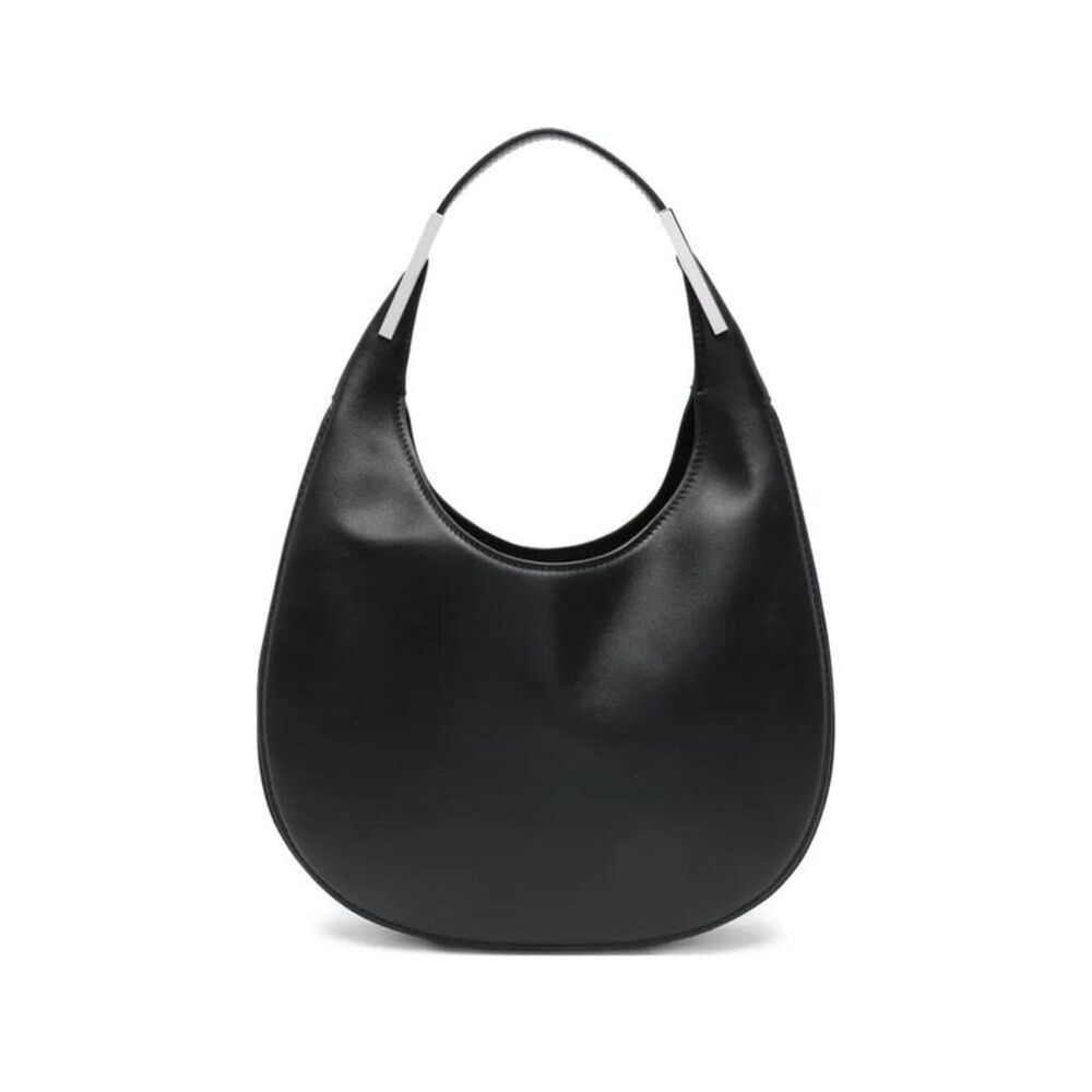SAVETTE Asymmetric Leather Shoulder Bag Women BLACK Handbags